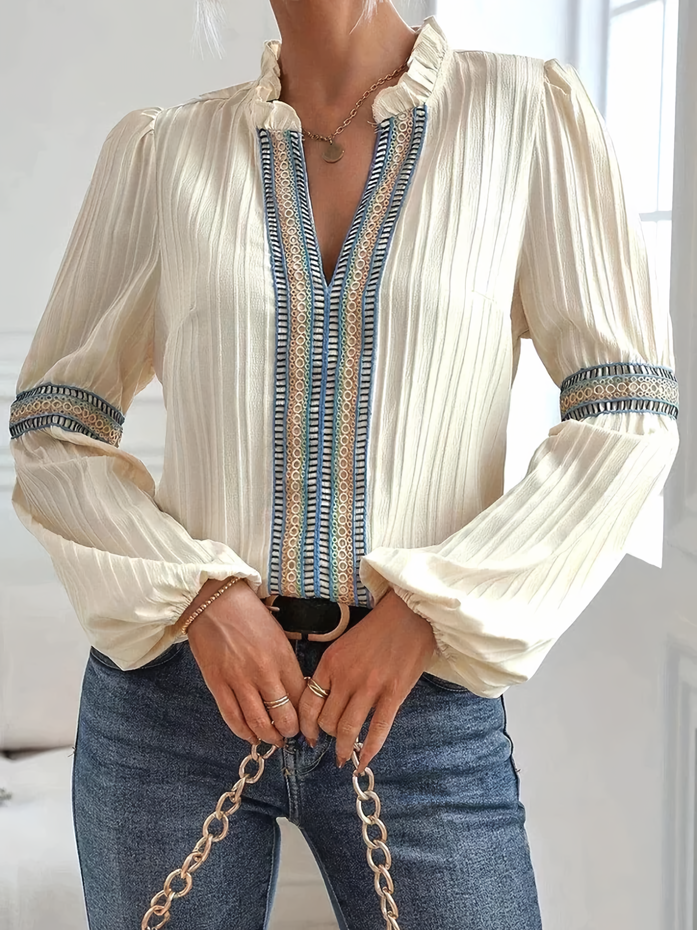 Bibi - Lacy Boho Chic Blouse