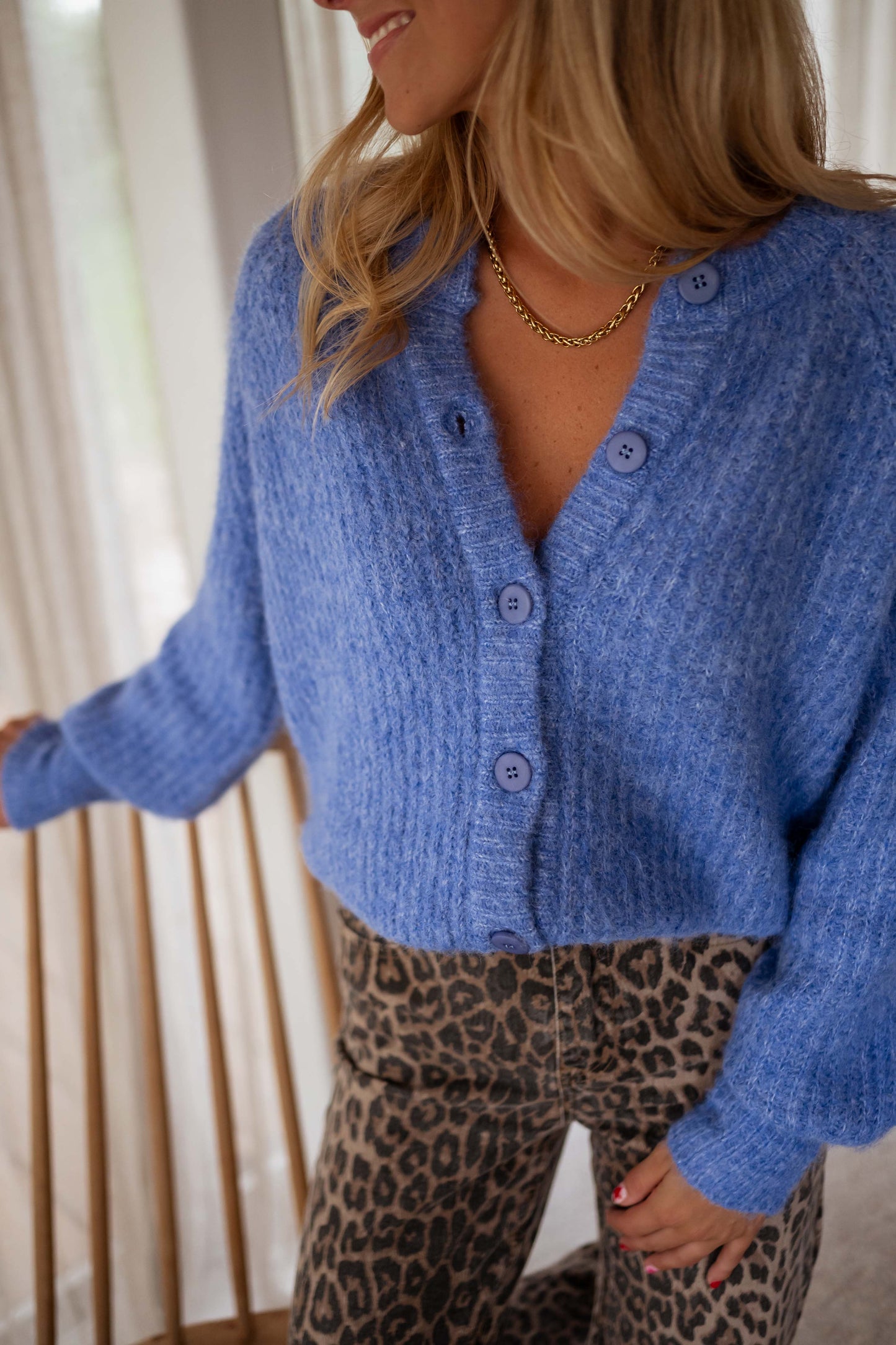 Nyamira - V-Neck Knitted Solid Cardigan