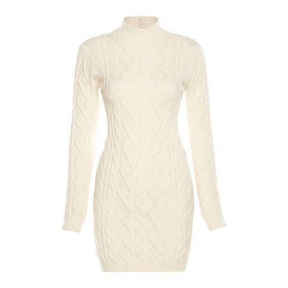 Faelan - Knitted Back Cut-Out Mini Dress