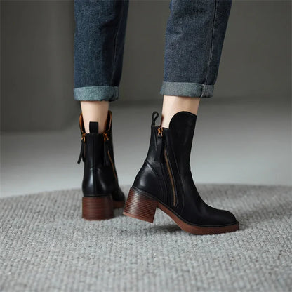 Sienna Leather Ankle Boots