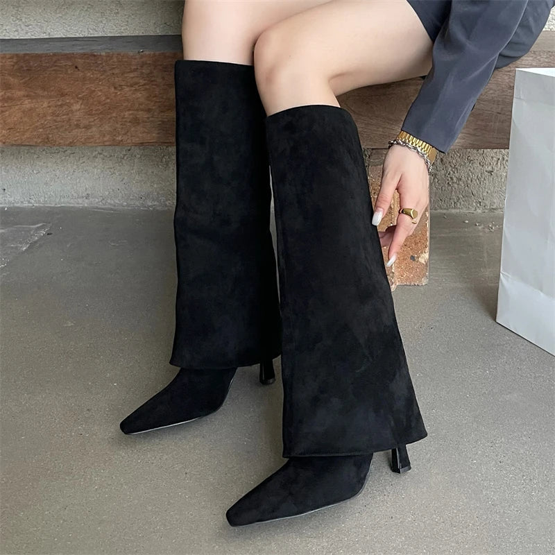 Lauren - Soft Velvet Long Boots