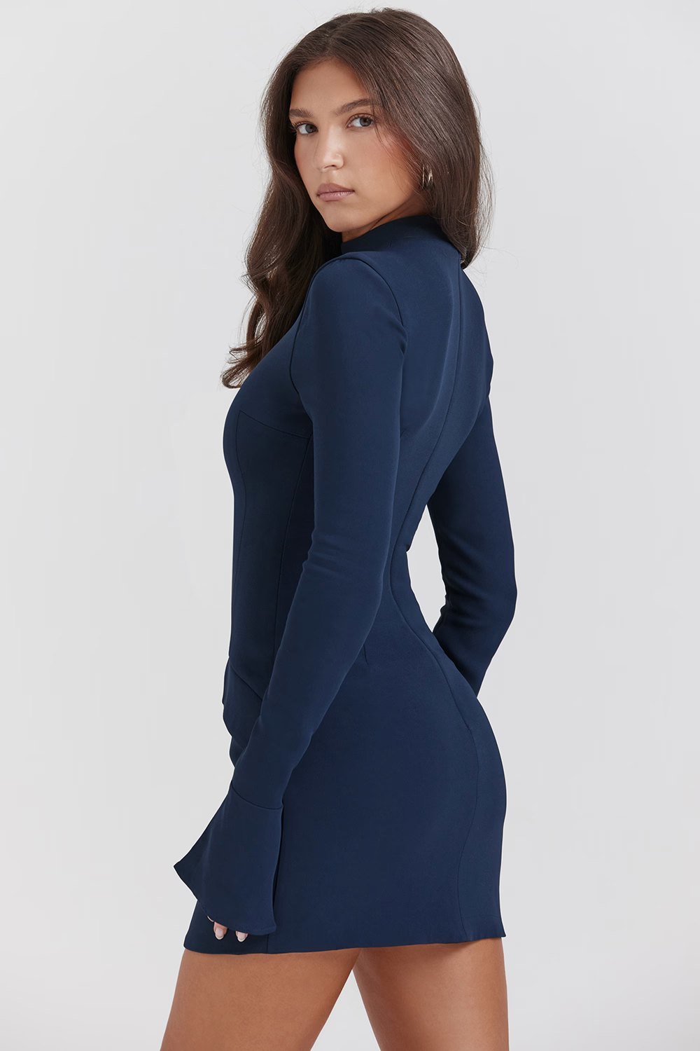 Zevuri - Knitted Bodycon Pocket Detail Mini Dress